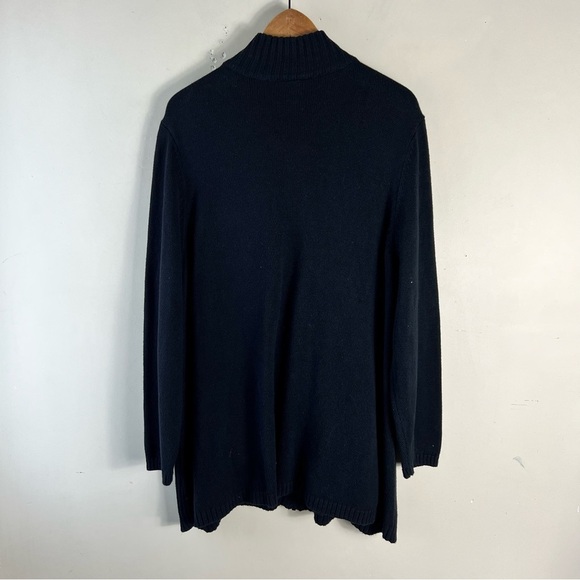 Catherines Black Zipped Faux Fur Front Plush Jacket Cardigan Sweater 2X 22/24 - Picture 5 of 8